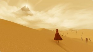 Journey features open-ended exploration and uncommon themes for a video game.