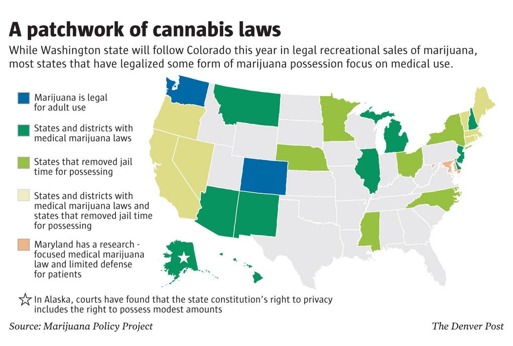 How does your state feel about marijuana? (Map via The Denver Post)