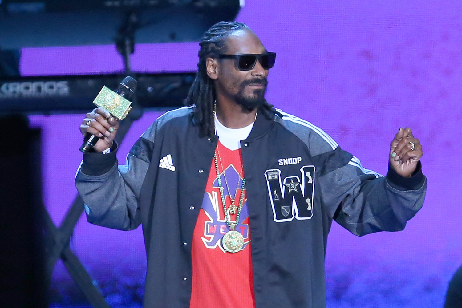 Snoop Dogg performs before the NBA All-Star Game