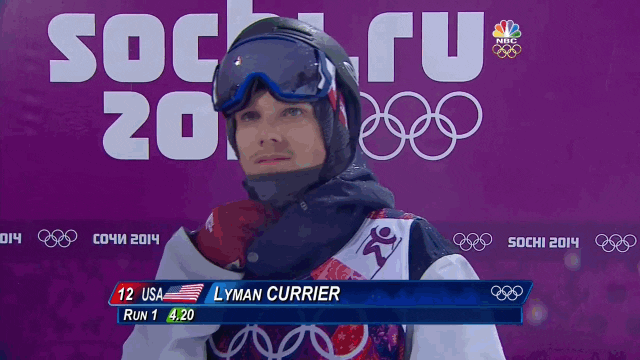 Boulder skier Lyman Currier's Olympics ended with a bad trip down the halfpipe, but we'd rather remember his LOL reaction to his 4.20 score than his Olympics-ending injury.