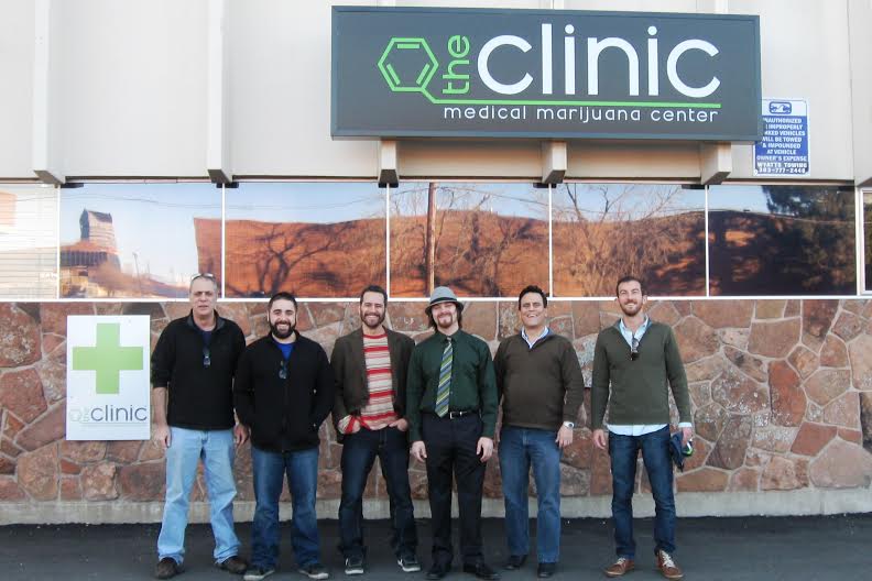 420 Investor's Alan Brochstein -- seen here in January, second from right, making his first legal marijuana purchase in Denver -- hopes to help legitimized pot stocks. (Alan Brochstein)