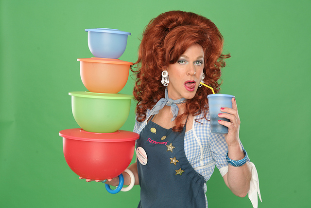 Dixie Longate is the star of the Denver Center's "Dixie's Tupperware Party," which closes 4/20 weekend, and "Dixie's Never Wear a Tube Top While Riding a Mechanical Bull and 16 Other Things I Learned While I was Drinking Last Thursday," which runs April 24-May 11. (Bradford Rogne)