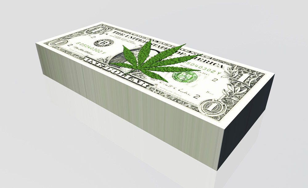 Marijuana money illustration