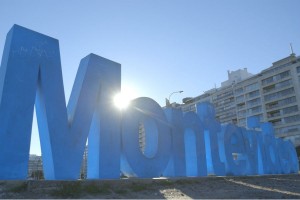 La Rambla's most photographed site is the giant Montevideo sign that sits beachside. (Photos by Zachary Armstrong)