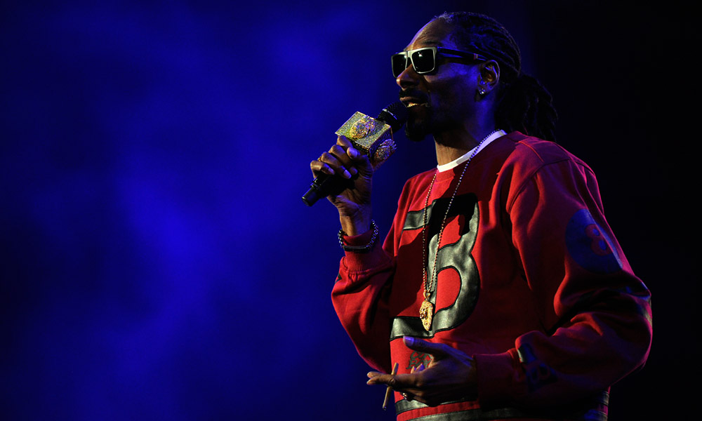 Rapper Snoop Dogg performing at Red Rocks