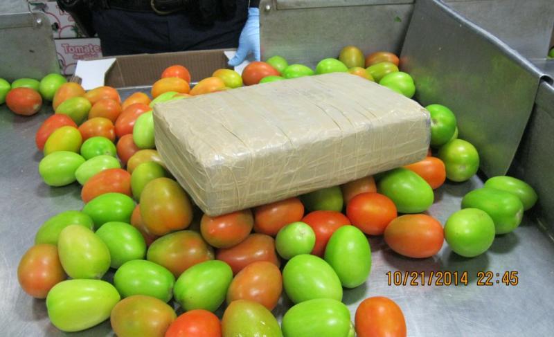 More than 380 of these packages of marijuana were found among a manifested shipment of fresh tomatoes entering the U.S. from Mexico on Oct. 21. (U.S. Customs and Border Protection)
