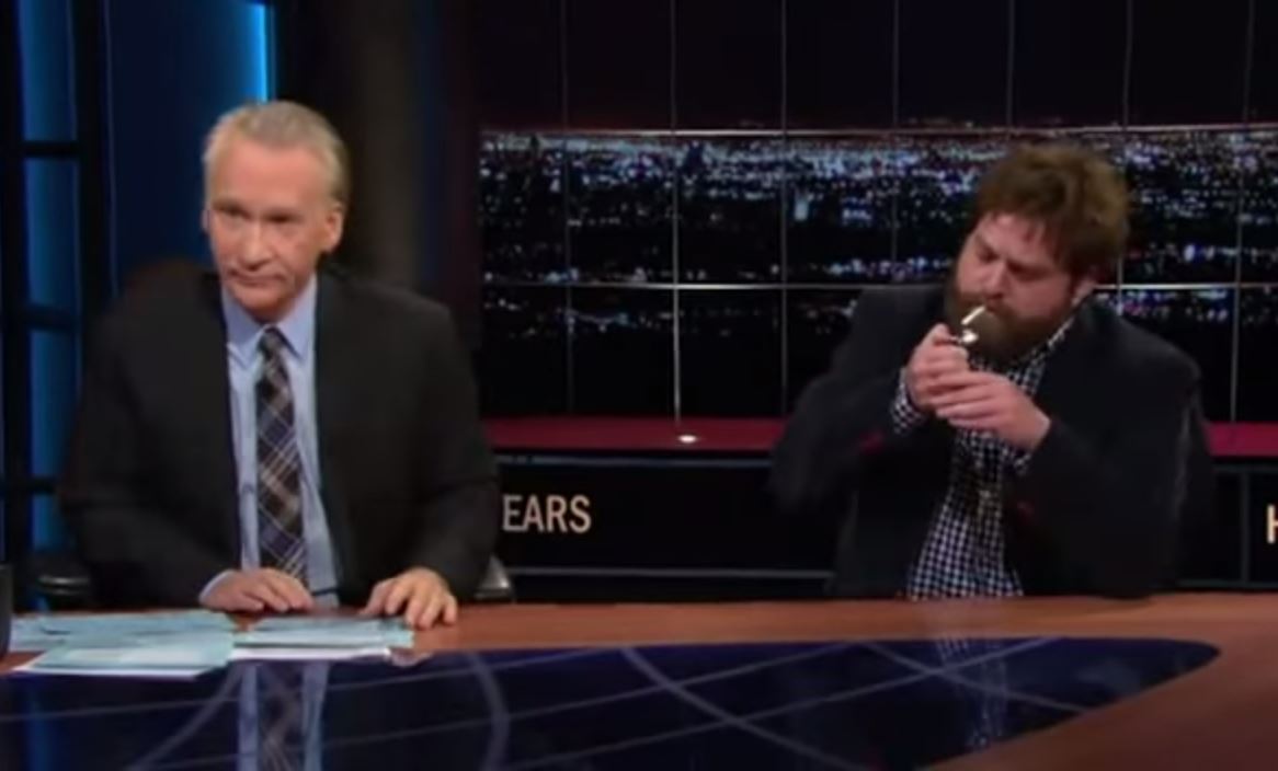 Remember when Zach Galifianakis lit up mid-interview on Bill Maher's show? (HBO)