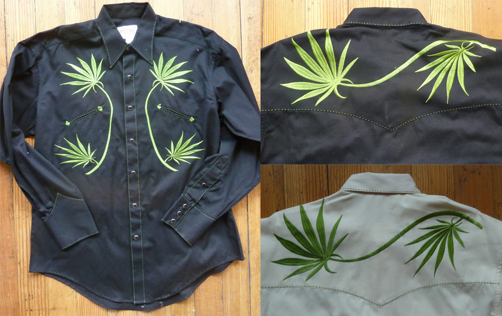 Willie Nelson style: Cannabis leaf shirts made by Denver Western store Rockmount