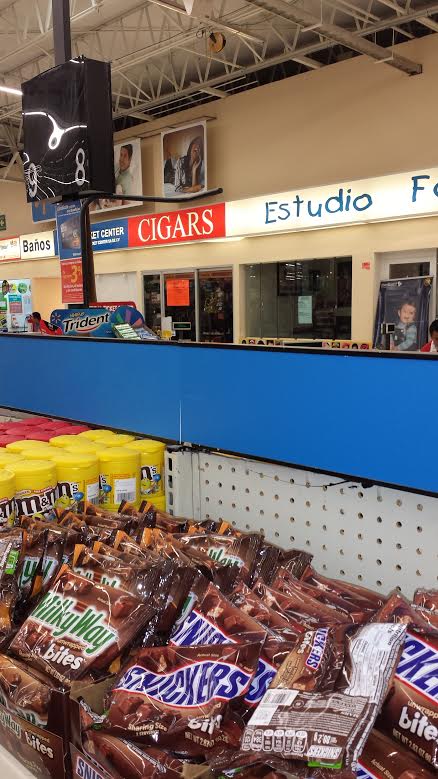 Shops inside Walmart in Mexico.