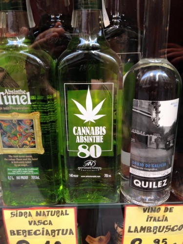 Cannabis Absinthe, on the shelf in Barcelona. (Erin Behrenhausen)