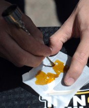 dab of cannabis concentrate on parchment