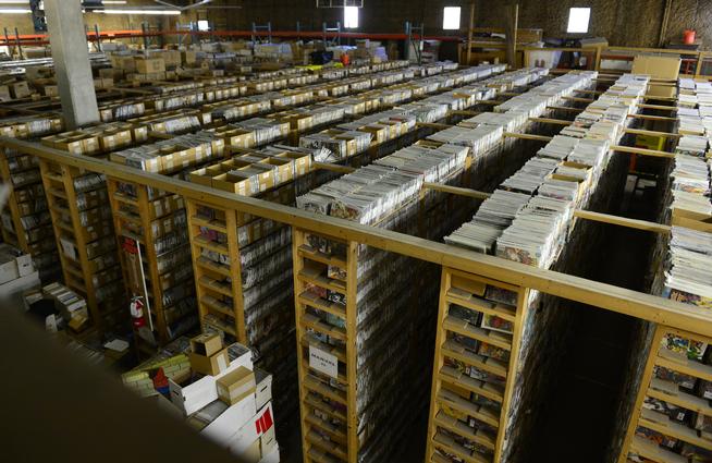 The warehouse where roughly 6 million comics are stored at Mile High Comics, must be moved to make way for a marijuana business. (Kathryn Scott Osler, Denver Post file)