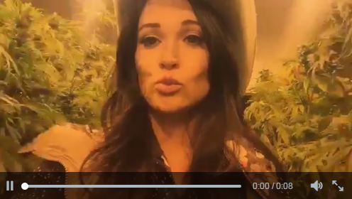 Singer-songwriter Kacey Musgraves in a Colorado marijuana cultivation. (twitter.com/kaceymusgraves)