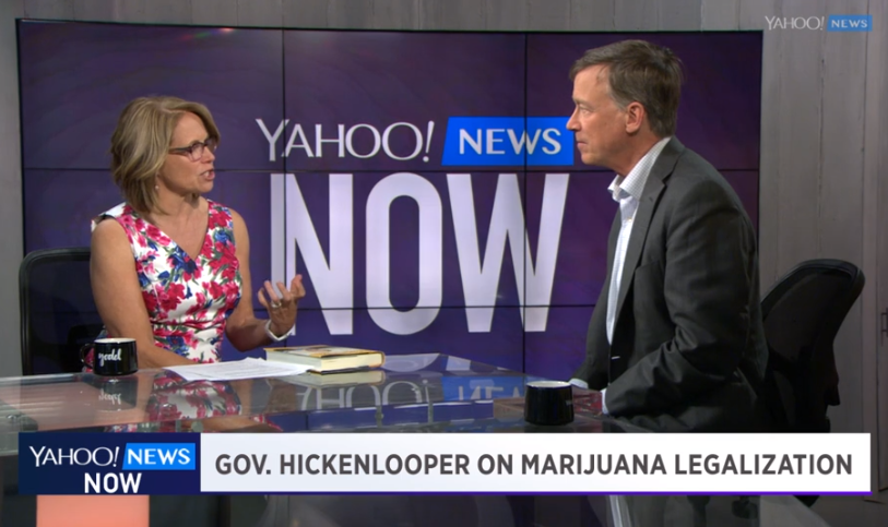 Colorado Gov. John Hickenlooper talks marijuana legalization with Yahoo News correspondent Katie Couric on May 23, 2016