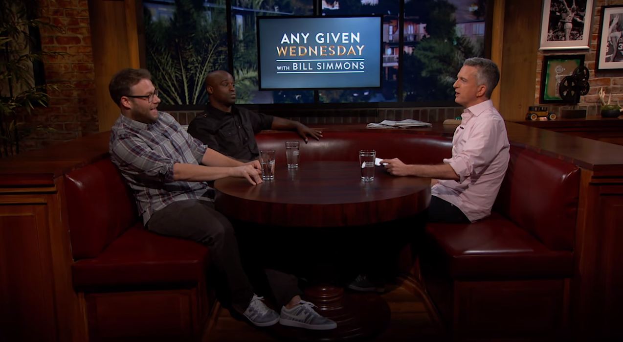 Seth Rogen and Ricky Williams guest on "Any Given Wednesday with Bill Simmons." (HBO)