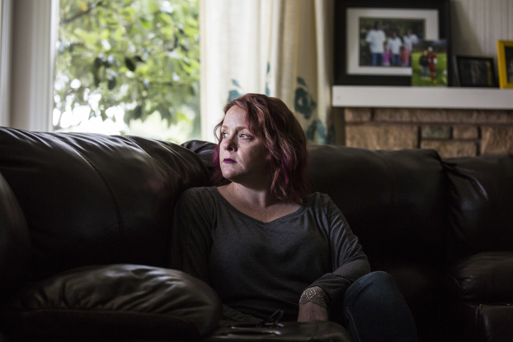 Leah Gee, the director of a group home that helps women who have been sexually exploited, poses for a portrait in her home in Eureka, CA, on May 12, 2016. (Andrew Burton, Reveal)