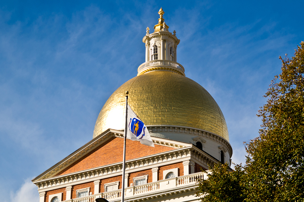 Legalization could be coming to New England's most populous state this November. Pictured: The Massachusetts State Capital Building on Beacon Hill in Boston. (Chris Thomas, The Cannabist)
