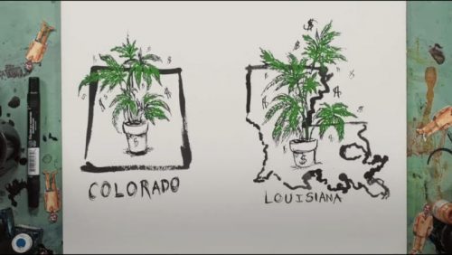 A screenshot of a short film on the failed drug war narrated by Jay Z and illustrated by Molly Crabapple. (The New York Times)