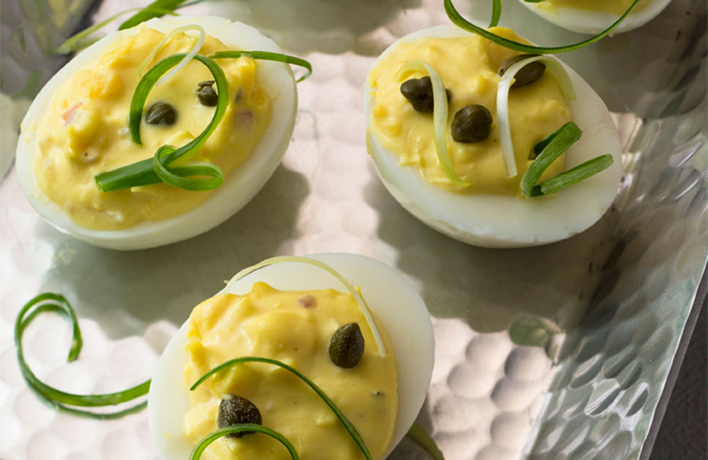 Infused deviled eggs