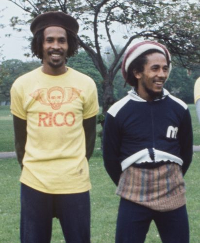 1977 photo of Neville Garrick and Bob Marley