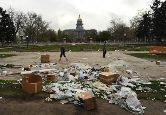 Who trashed Civic Center? Park was clean after Denver 4/20 rally,
organizers say