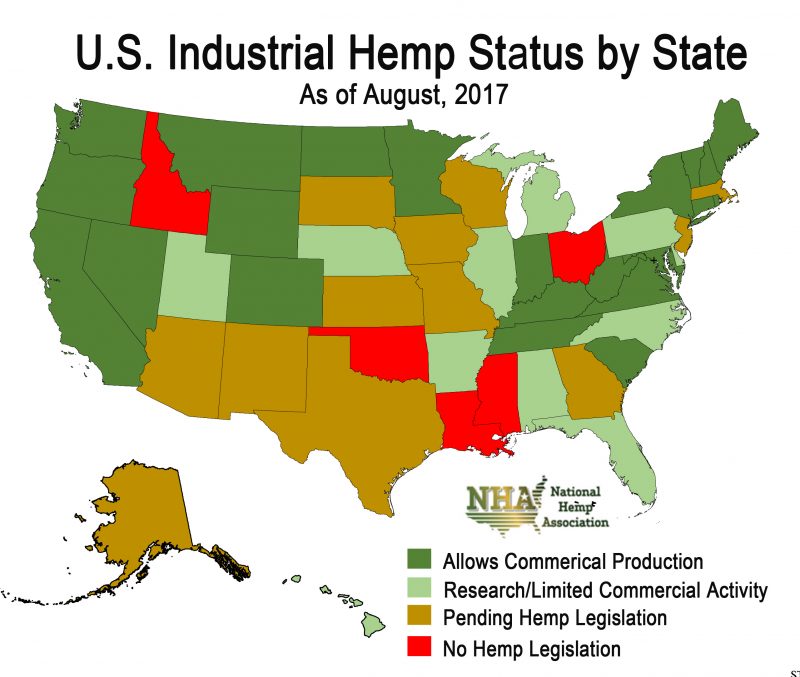National Hemp Association Map - August 2017