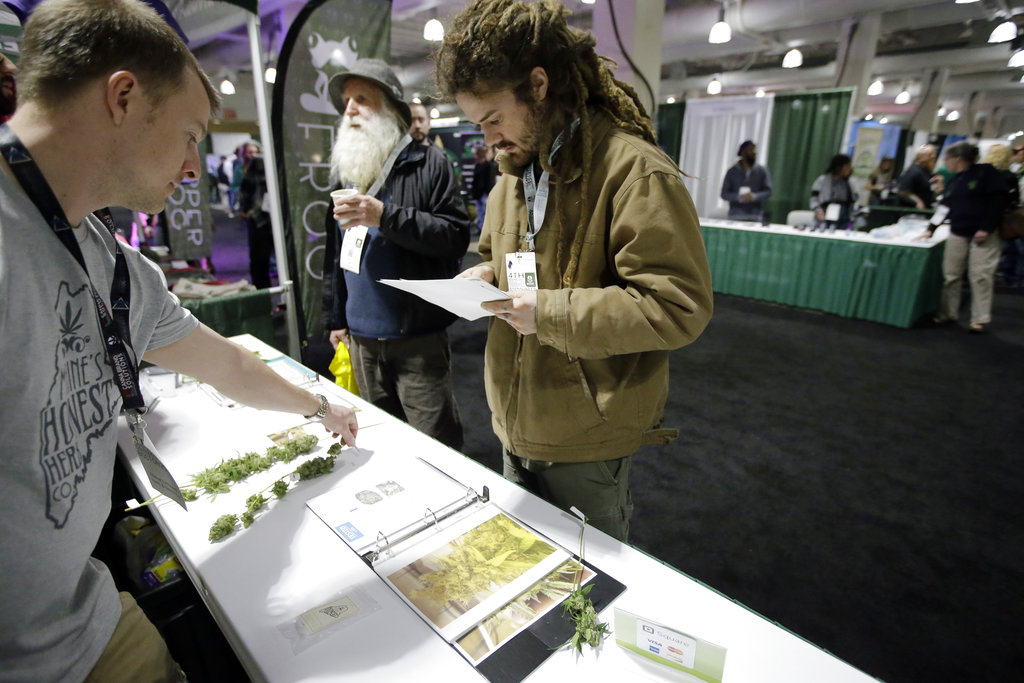 New England Cannabis Convention, Sunday, March 25, 2018, in Boston.